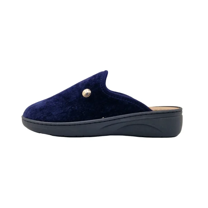 Pantofole donna in pile Grunland CI3449 blu vista laterale Pantofole donna in pile Grunland CI3449 blu vista laterale
